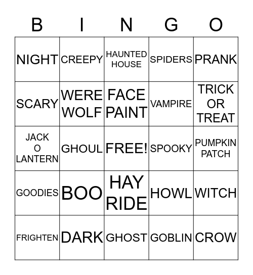 HALLOWEEN BINGO Card