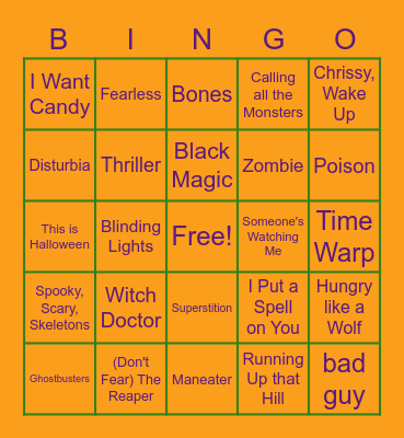 Halloween Bingo! Bingo Card