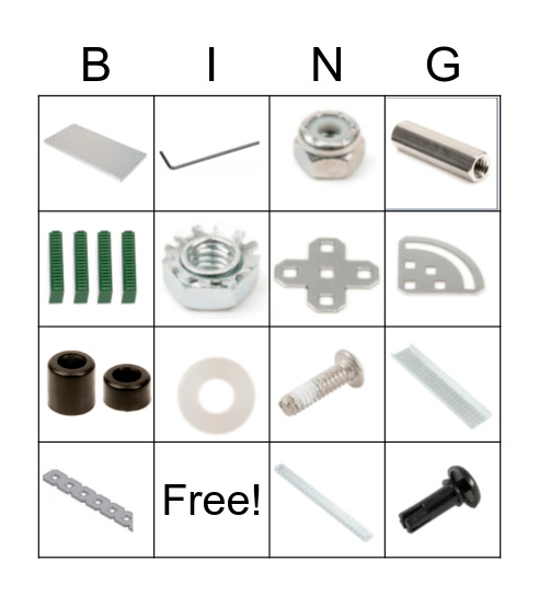 VEX Parts Bingo Card