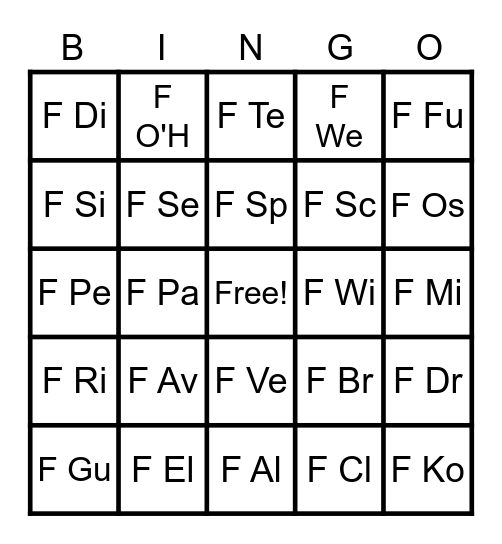 fiction-call-number-bingo-card