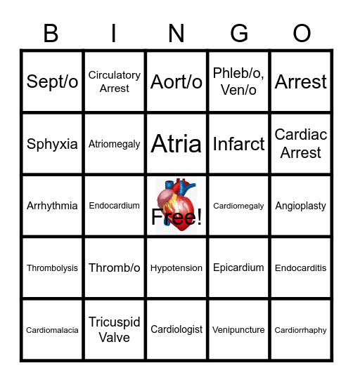 CARDIO System BINGO Card