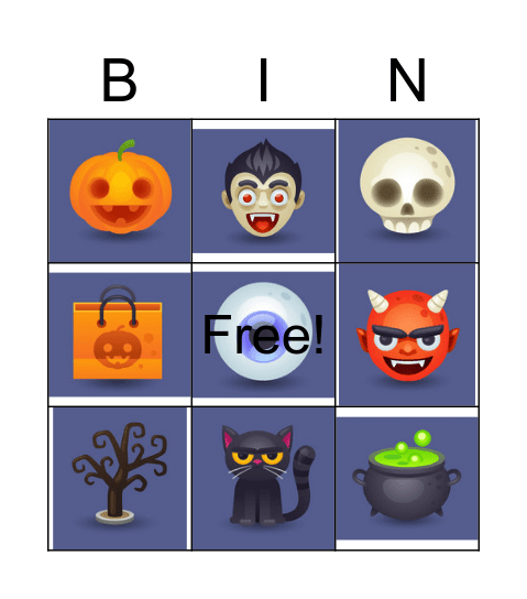 English Club - Halloween Bingo Card