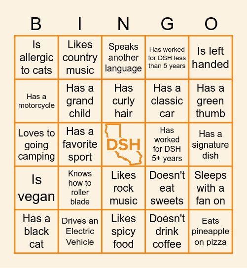 Get To Know You Bingo Card