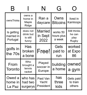 Lisa and Scott Meet and Greet Bingo Card