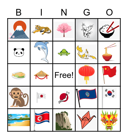 Asian and Pacific Islanders Bingo Card