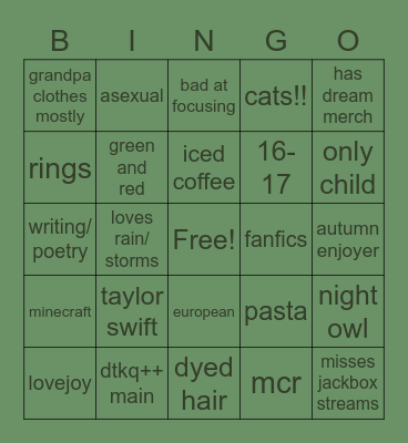 eris' bingo! Bingo Card
