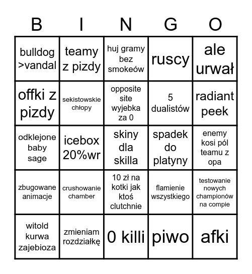 VALORANT 2 Bingo Card