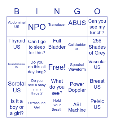 ULTRASOUND 3 Bingo Card