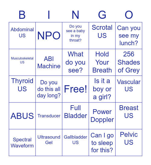 ULTRASOUND 3 Bingo Card