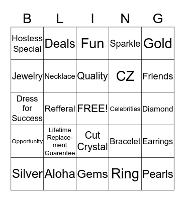 Lia Sophia Bling Bingo Card