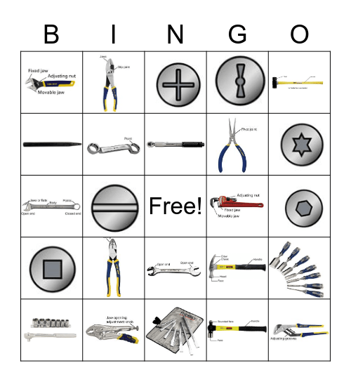 Hand Tools #1 Bingo Card