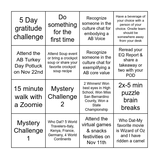 Beneficiando Bingo Card