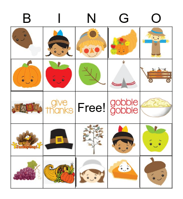 Thanks giving Bingo Card