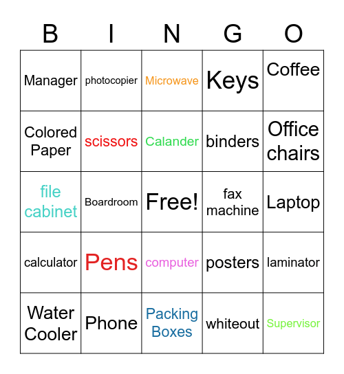 Office Bingo Card