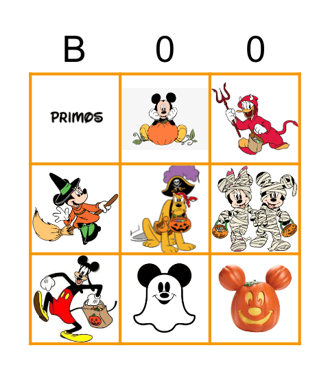 DISNEY HALLOWEEN Bingo Card