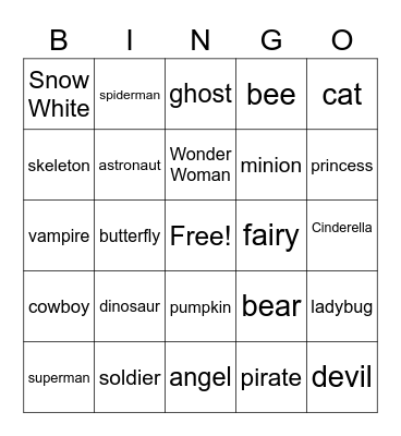 Halloween Bingo! Bingo Card