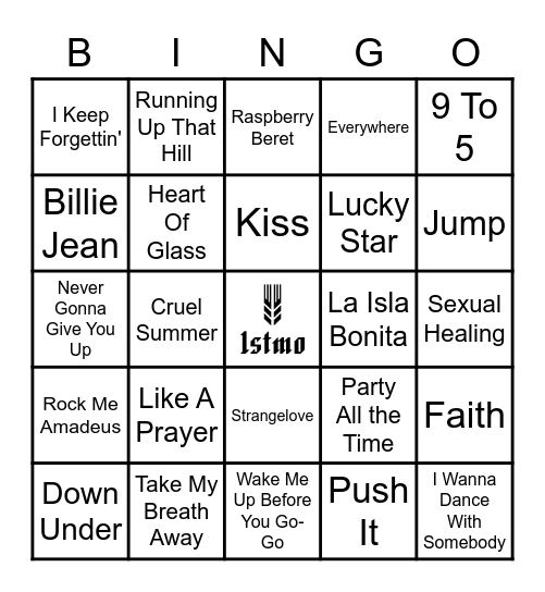 Best of the 80's Bingo Card