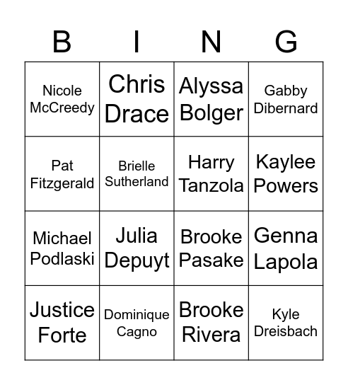Engagement Bingo Card