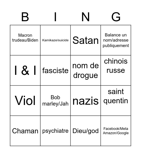 Bingooooo Bingo Card