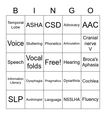 NSSLHA Game Night Bingo Card