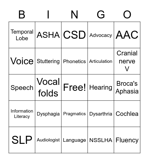 NSSLHA Game Night Bingo Card