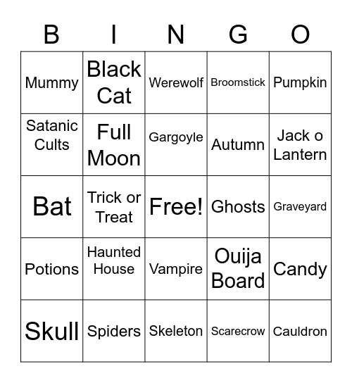 SPOOK-TACULAR BINGO Card
