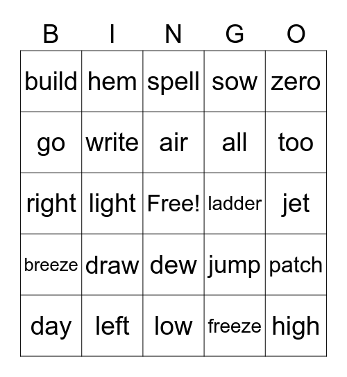 Bingo Bingo Card
