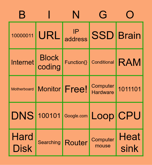 Halloween Coding Fun! Bingo Card