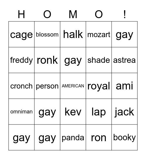 DH Bingo Card