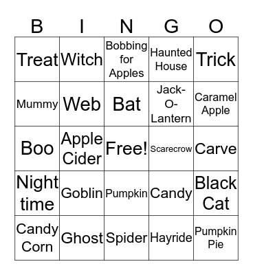 This is Halloween Bingo Card