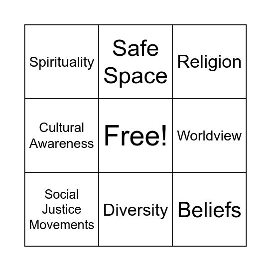 Faith Integration in School Social Work Bingo Card