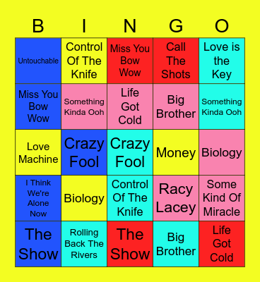 Andy - Chase - Walk This Way Bingo Card