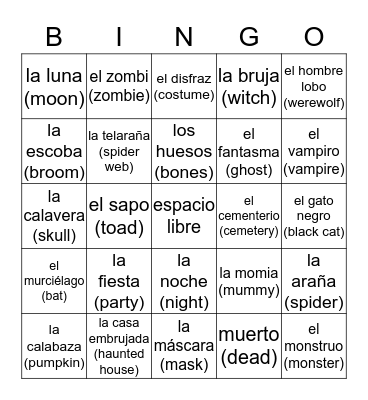 Halloween Bingo Card