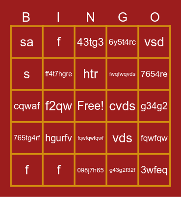 Test Xmaas Bingo Card