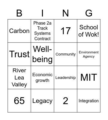 Team Bingo! Bingo Card