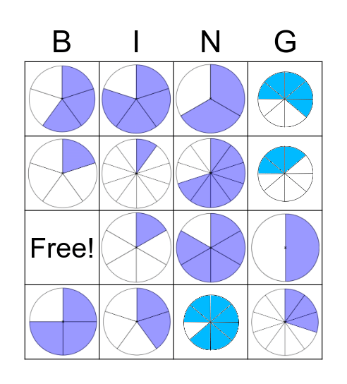 Bingo das frações ( matemática é vida ) Bingo Card