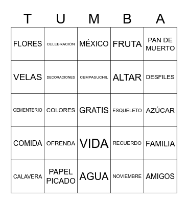 DÍA DE MUERTOS Bingo Card