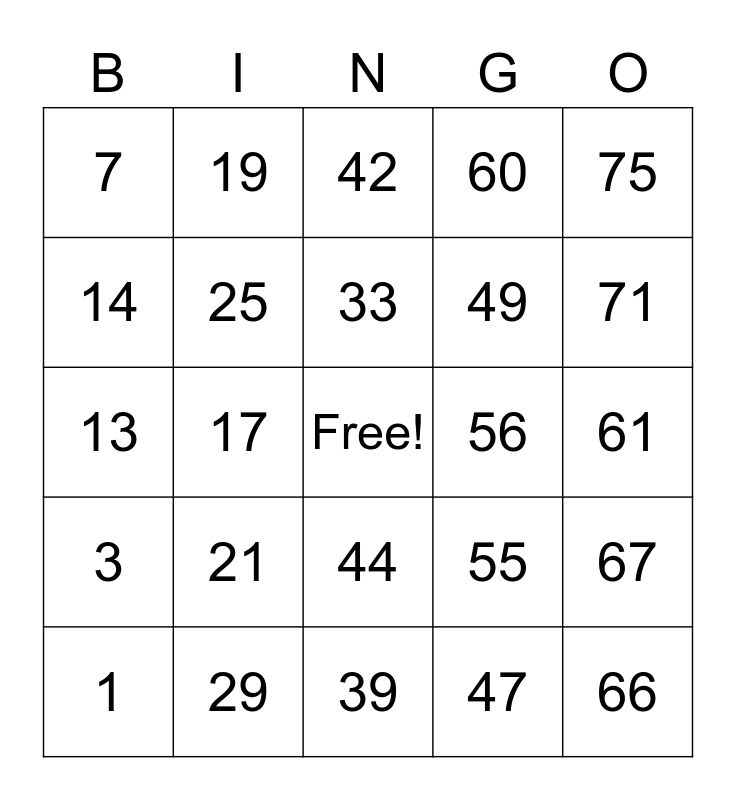 Bingo with EPH Bingo Card