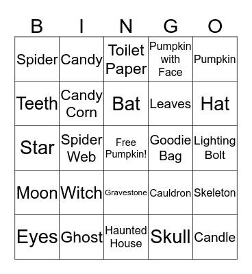 Halloween Bingo Card