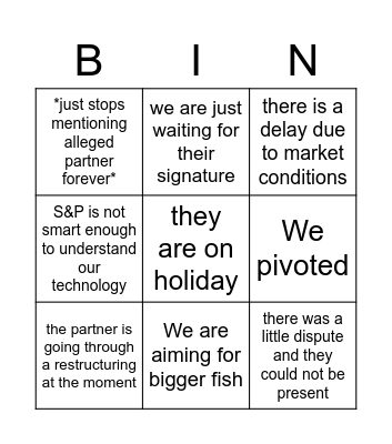 VectorScam AI Excuses Bingo Card