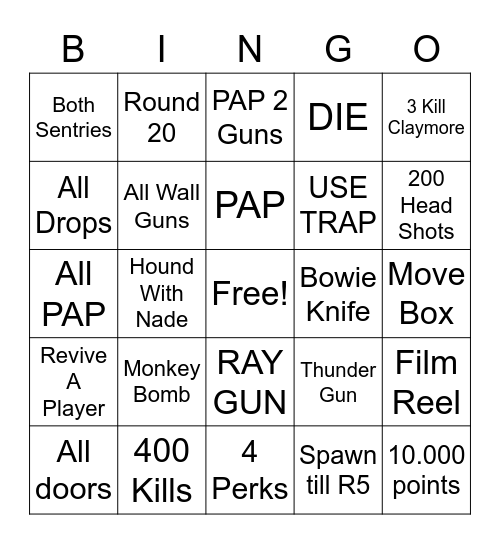 Kino Der Toten Bingo Card