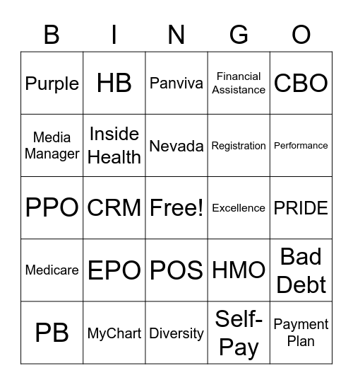 Customer Service Bingo Card