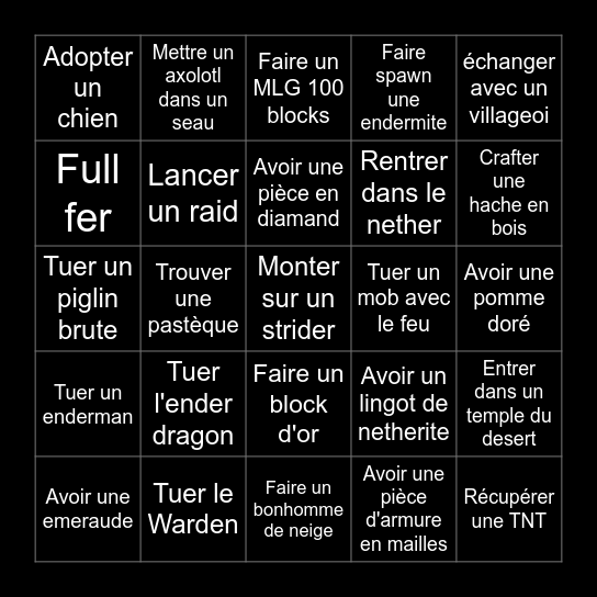 Minecraft Wolkia vs Weald Bingo Card