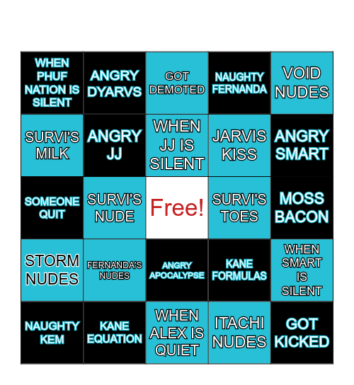 WHAT SCARY THE MOST Bingo Card