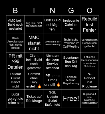 02. November 2022 Bingo Card