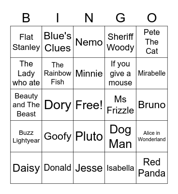 Character Bingo Card