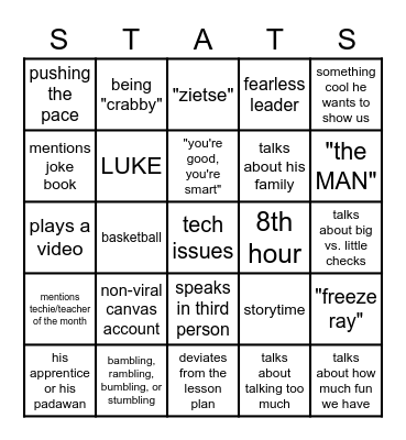 tvd stats bingo Card