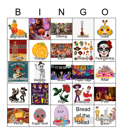 Day of the Dead Bingo Card