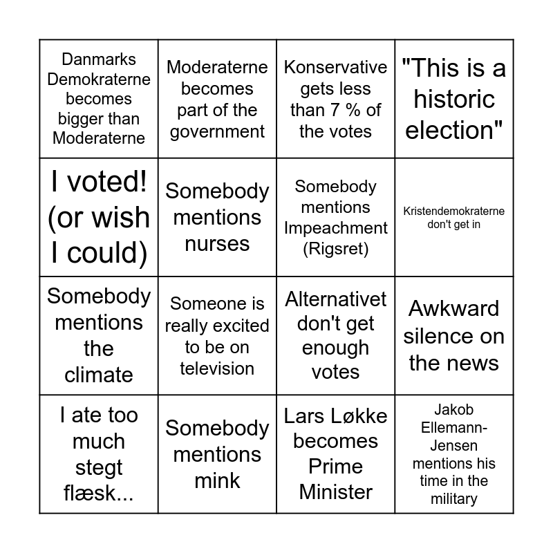 Election Night Bingo! Bingo Card