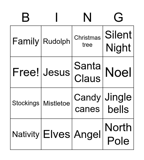 PMM Christmas Bingo Card